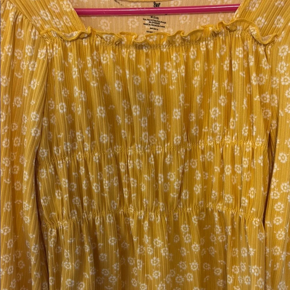 Yellow Floral‎ girls Top